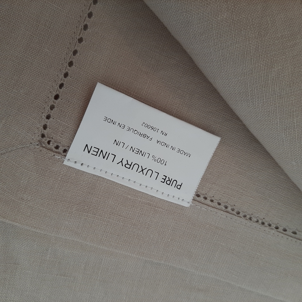 Pure Luxury Linen 2 Light Cream 2 Dark Cream 100% Linen Napkins
